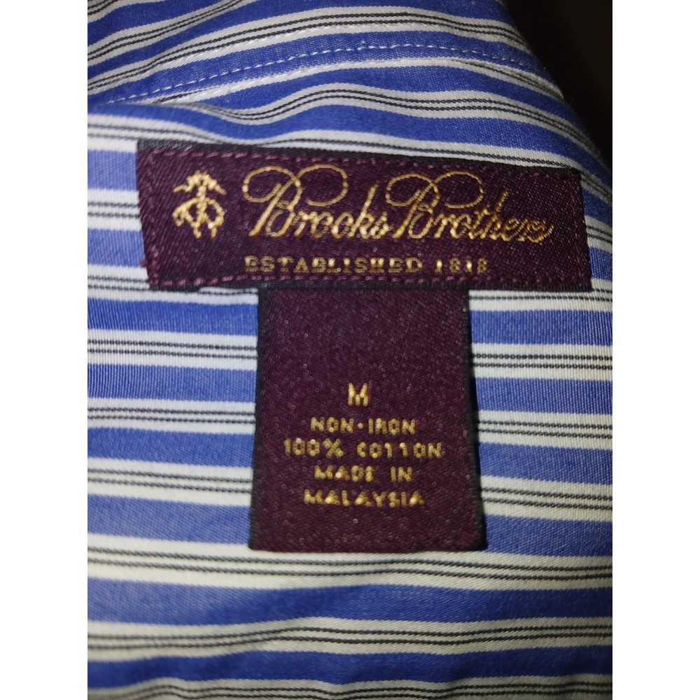 Brooks Brothers Women's Blouse Stripes Non-Iron Long Sleeves Cotton Size Medium - Picture 3 of 6